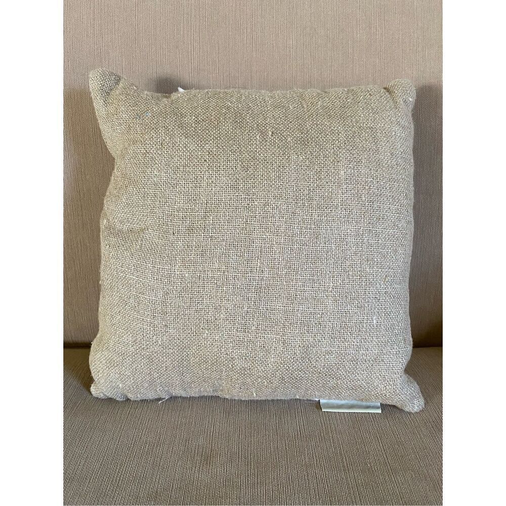Pottery Barn Poinsettia Pillow 12” Bulrap Decorative Pillow - Picture 2 of 5